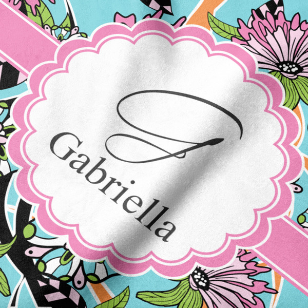 Summer Flowers Hooded Baby Towel- Detail Close Up