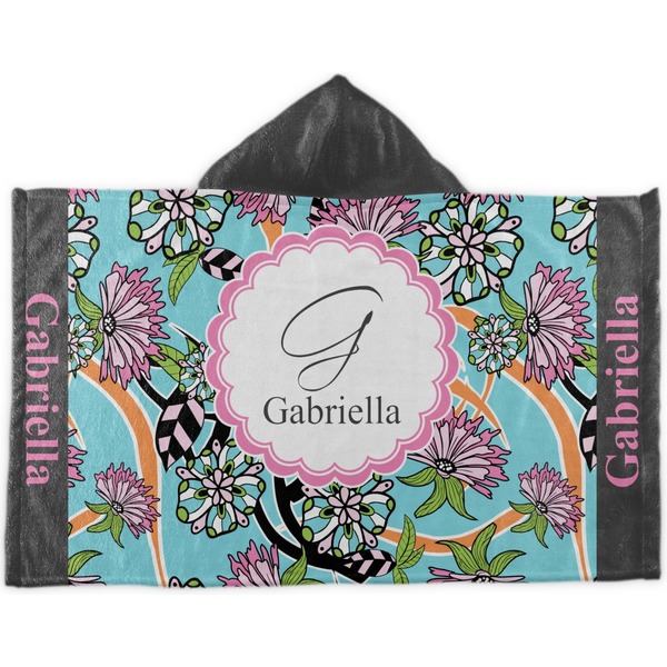 Custom Summer Flowers Kids Hooded Towel (Personalized)