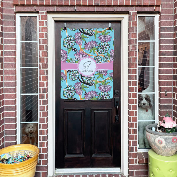 Summer Flowers House Flags - Double Sided - (Over the door) LIFESTYLE