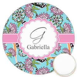 Summer Flowers Printed Cookie Topper - 3.25" (Personalized)