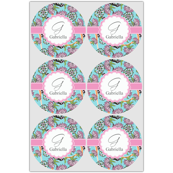 Summer Flowers Icing Circle - Large - Set of 6