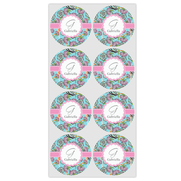 Summer Flowers Icing Circle - Medium - Set of 8