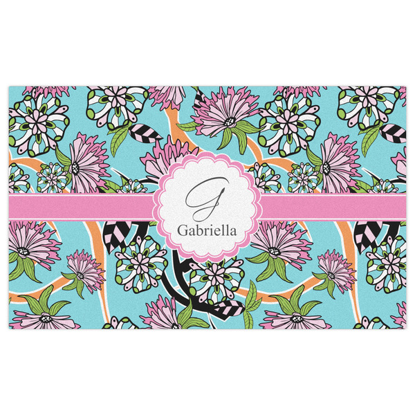 Summer Flowers Indoor / Outdoor Rug - 3'x5' - Front Flat