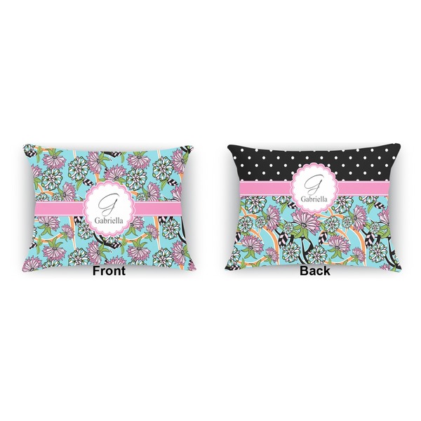 Summer Flowers  Indoor Rectangular Burlap Pillow (Front and Back)