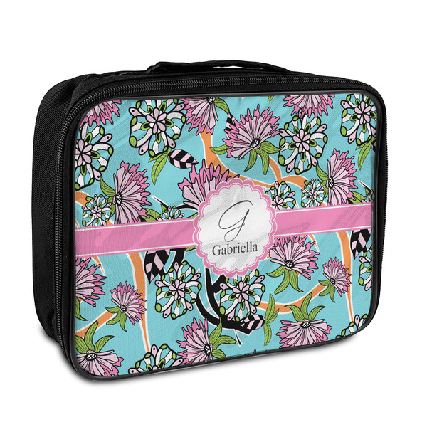 Custom Summer Flowers Insulated Lunch Bag (Personalized)