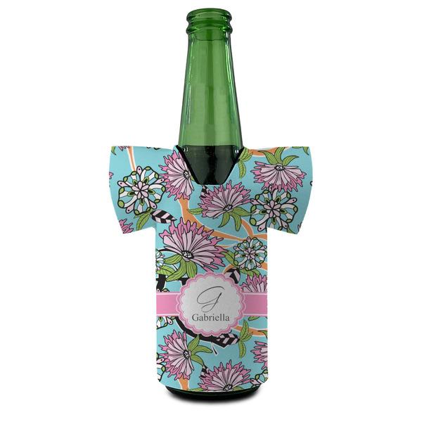 Summer Flowers Jersey Bottle Cooler - Set of 4 - FRONT (on bottle)