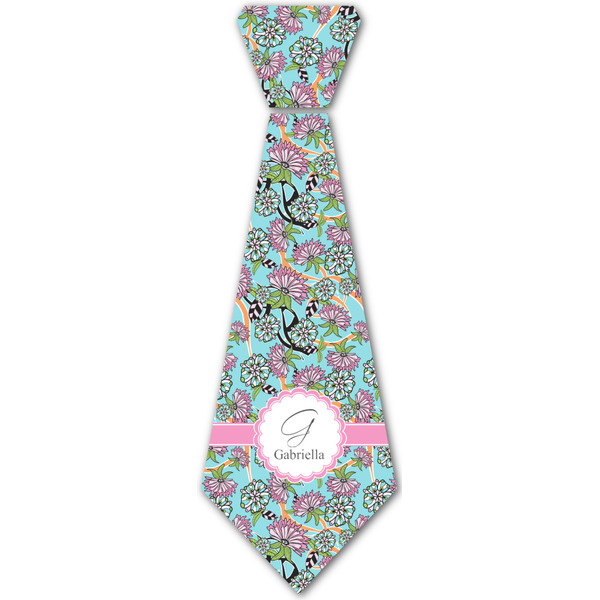 Custom Summer Flowers Iron On Tie - 4 Sizes w/ Name and Initial