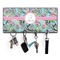 Summer Flowers Key Hanger w/ 4 Hooks w/ Name and Initial