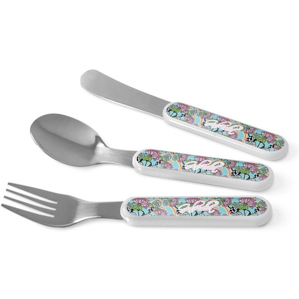 Custom Summer Flowers Kid's Flatware (Personalized)