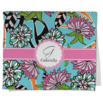 Summer Flowers Kitchen Towel - Poly Cotton w/ Name and Initial