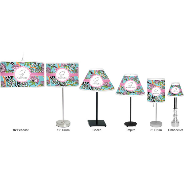 Summer Flowers Lamp Full View Size Comparison