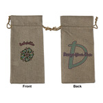 Summer Flowers Large Burlap Gift Bag - Front & Back (Personalized)
