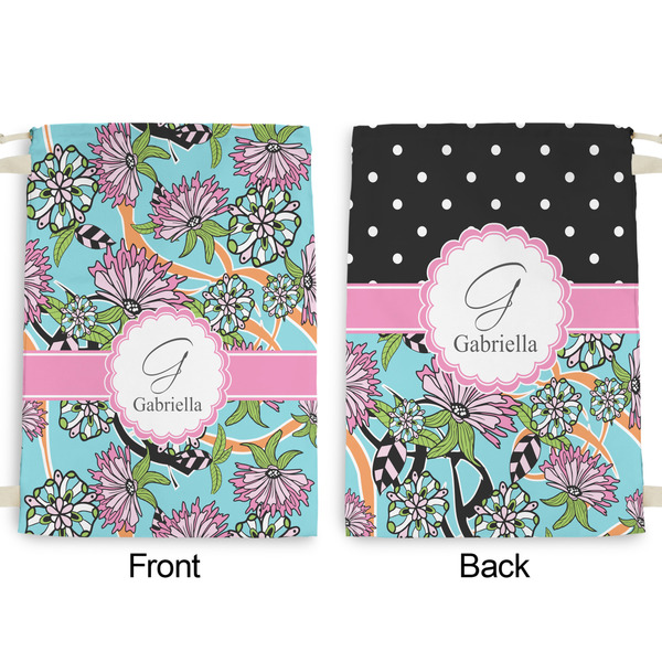 Summer Flowers Large Laundry Bag - Front & Back View