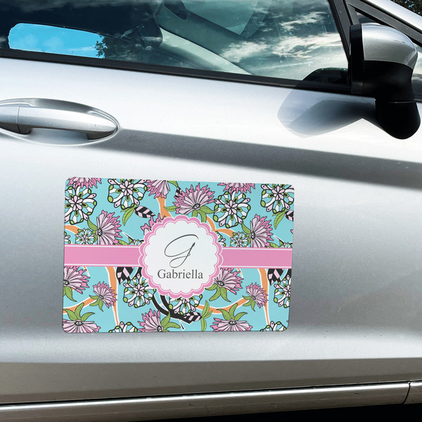 Summer Flowers Large Rectangle Car Magnets- In Context