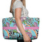 Summer Flowers Large Rope Tote Bag - In Context View