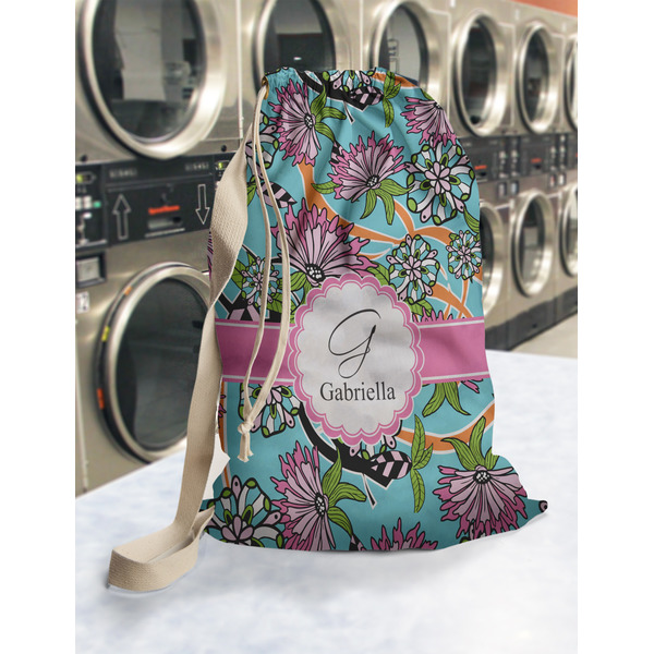Summer Flowers Laundry Bag in Laundromat