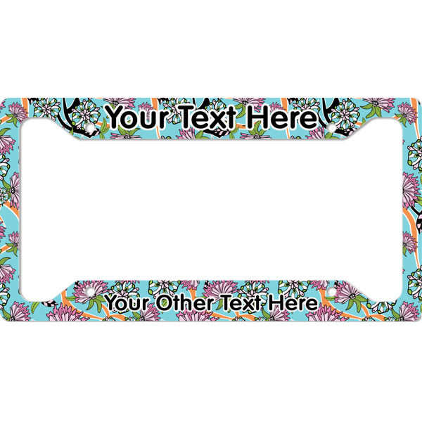 Custom Summer Flowers License Plate Frame - Style A (Personalized)