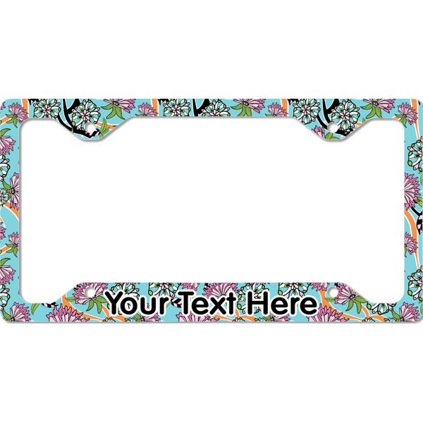 Custom Summer Flowers License Plate Frame - Style C (Personalized)