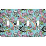 Summer Flowers Light Switch Cover (4 Toggle Plate)