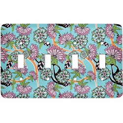 Summer Flowers Light Switch Cover (4 Toggle Plate)