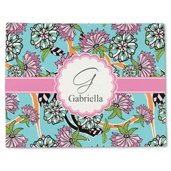 Summer Flowers Single-Sided Linen Placemat - Single w/ Name and Initial