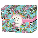 Summer Flowers Double-Sided Linen Placemat - Set of 4 w/ Name and Initial