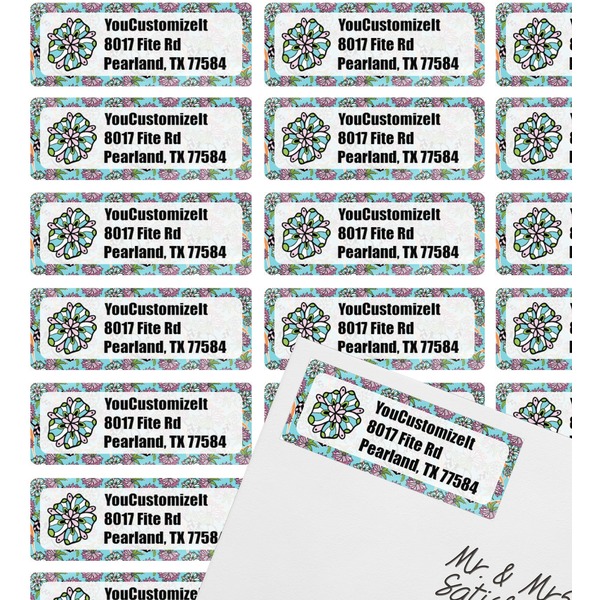 Summer Flowers Mailing Label on Envelope - Multiple Labels