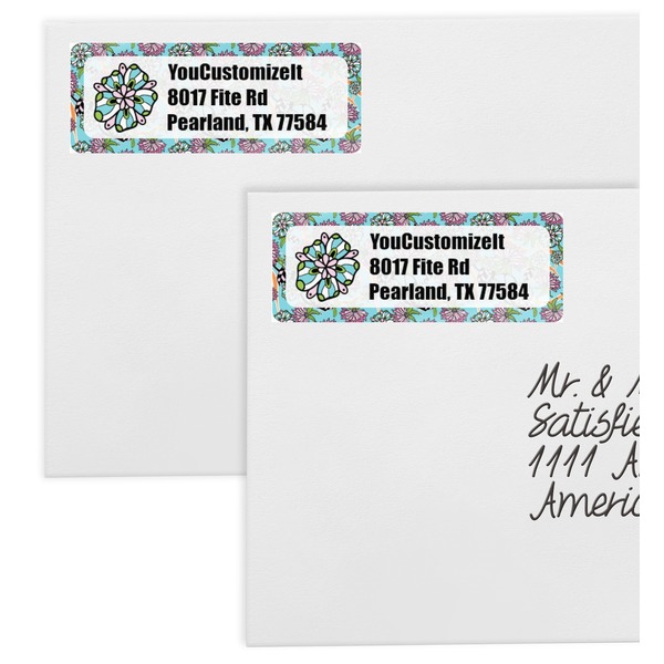 Summer Flowers Mailing Labels - Double Stack Close Up
