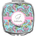 Summer Flowers Compact Makeup Mirror (Personalized)