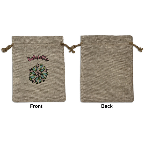 Summer Flowers Medium Burlap Gift Bag - Front Approval