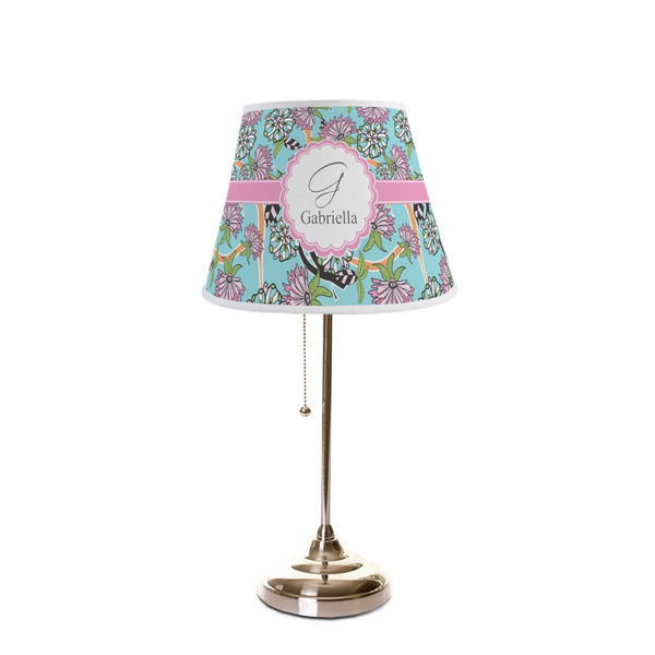 Summer Flowers Poly Film Empire Lampshade - On Stand