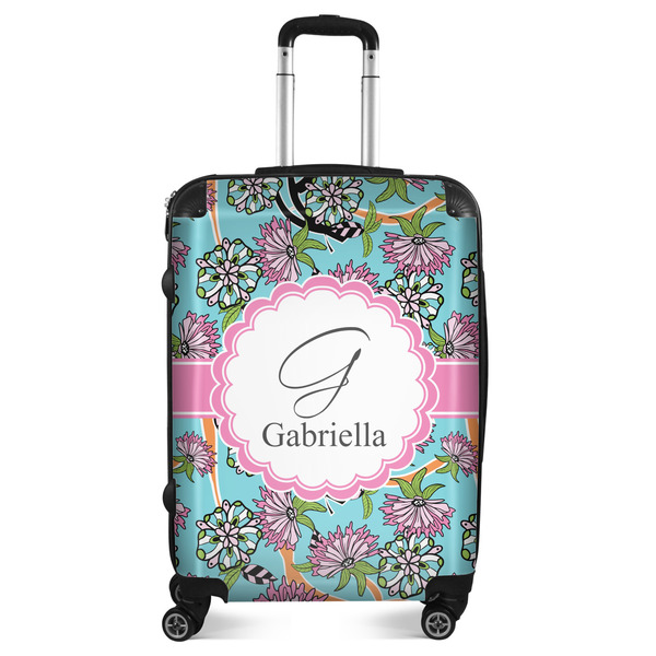 Custom Summer Flowers Suitcase - 24" Medium - Checked (Personalized)