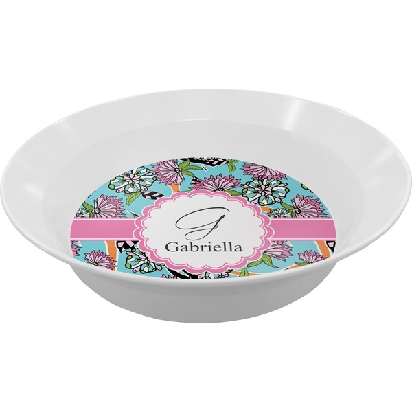 Custom Summer Flowers Melamine Bowl (Personalized)
