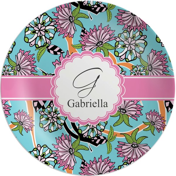 Custom Summer Flowers Melamine Plate (Personalized)