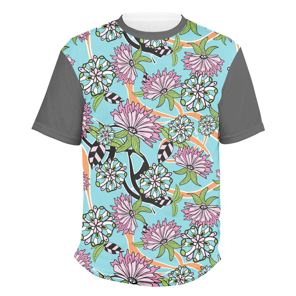 Custom Summer Flowers Men's Crew T-Shirt - X Large