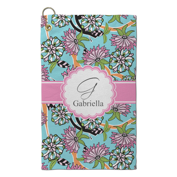 Custom Summer Flowers Microfiber Golf Towel - Small (Personalized)
