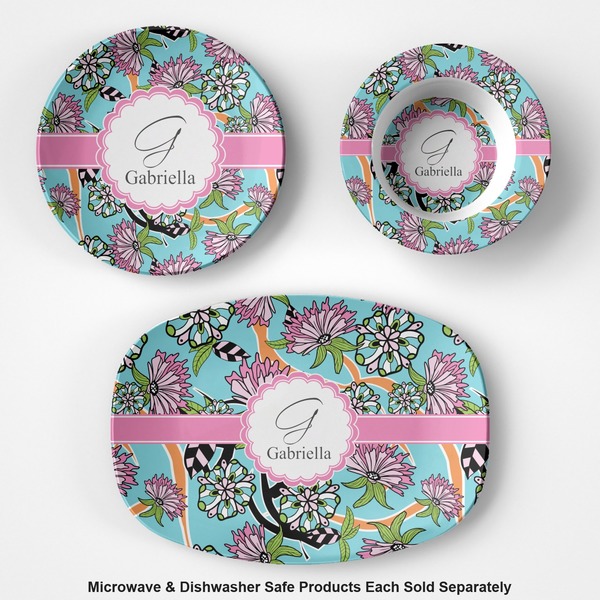 Summer Flowers Microwave & Dishwasher Safe CP Plastic Dishware - Group
