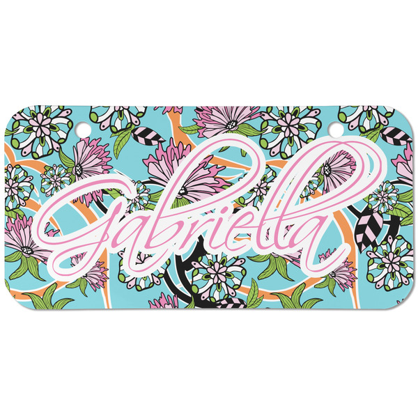 Custom Summer Flowers Mini/Bicycle License Plate (2 Holes) (Personalized)