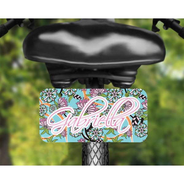 Summer Flowers Mini License Plate on Bicycle - LIFESTYLE Two holes