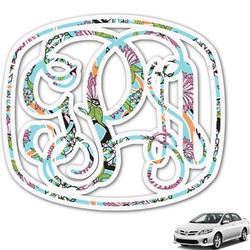 Summer Flowers Monogram Car Decal (Personalized)