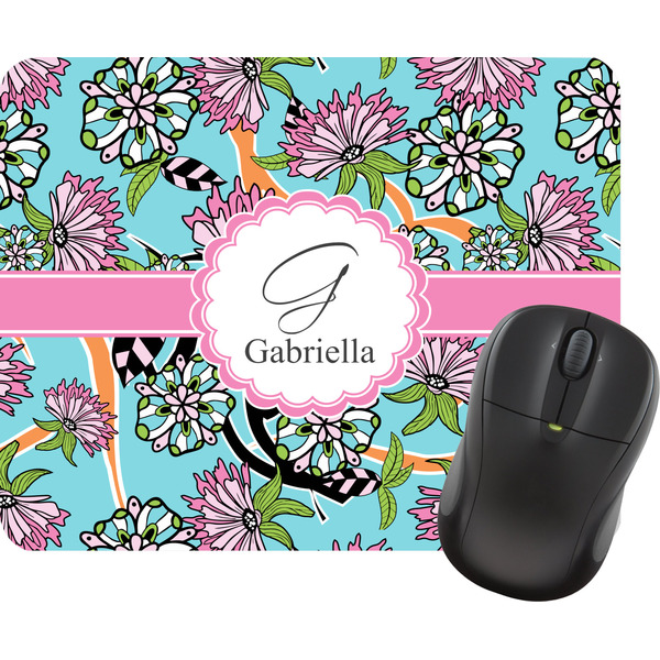 Custom Summer Flowers Rectangular Mouse Pad (Personalized)