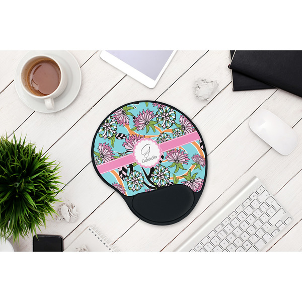 Summer Flowers Mouse Pad with Wrist Rest - LIFESYTLE 1