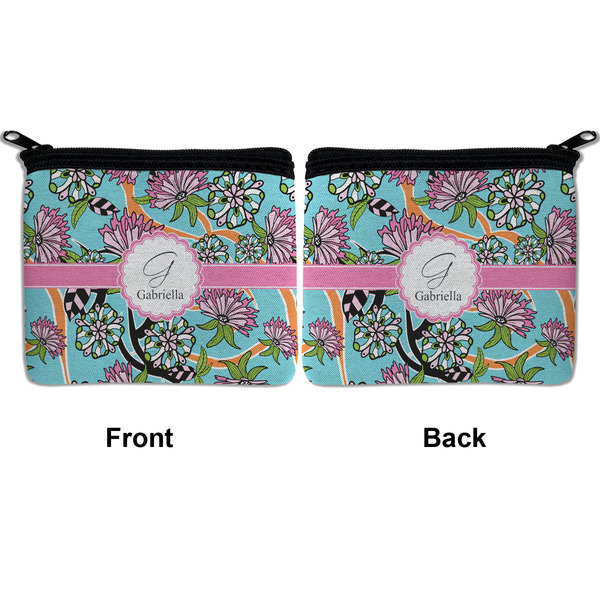 Summer Flowers Neoprene Coin Purse - Front & Back (APPROVAL)