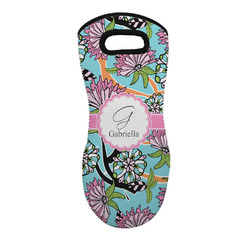 Summer Flowers Neoprene Oven Mitt w/ Name and Initial