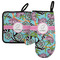 Summer Flowers Left Oven Mitt & Pot Holder Set w/ Name and Initial
