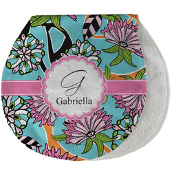 Summer Flowers Burp Pad - Velour w/ Name and Initial