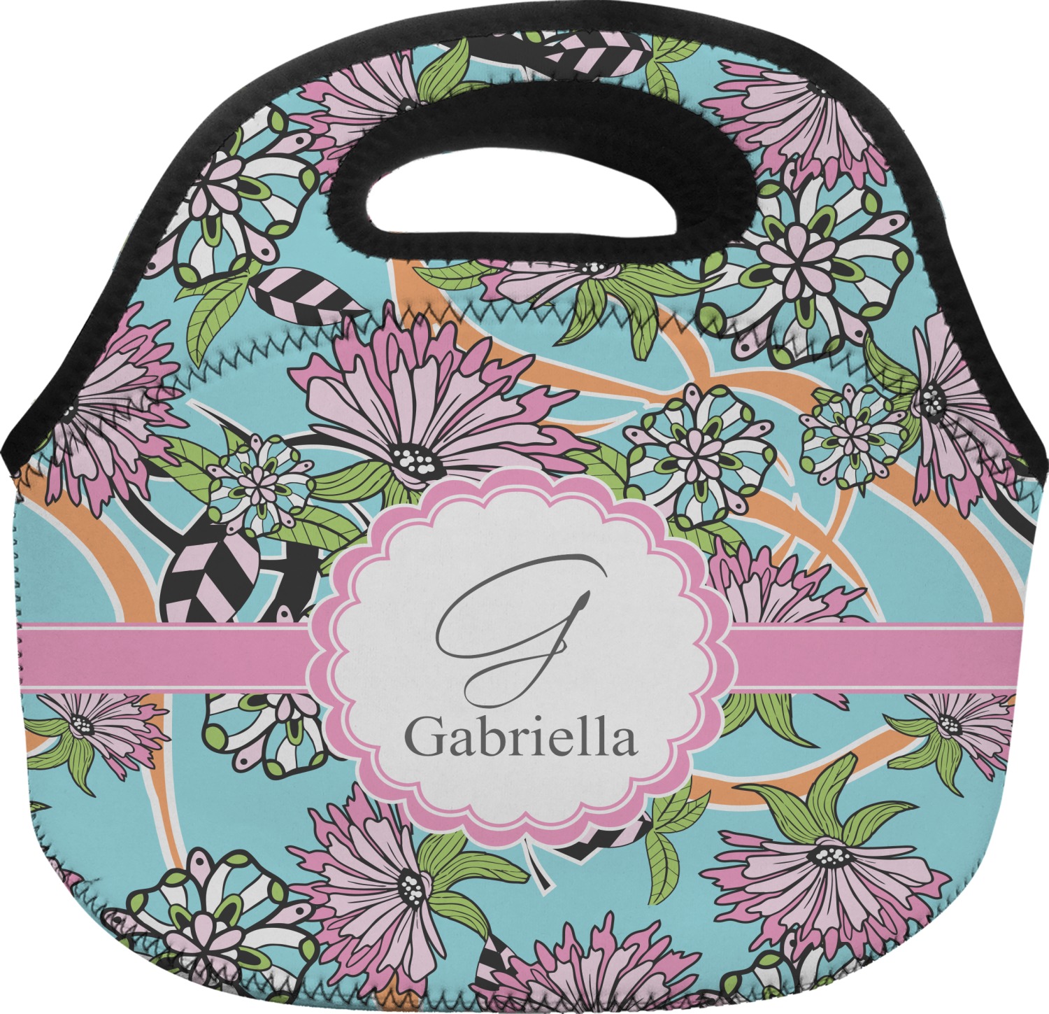 Summer Flowers Lunch Bag Large (Personalized) YouCustomizeIt