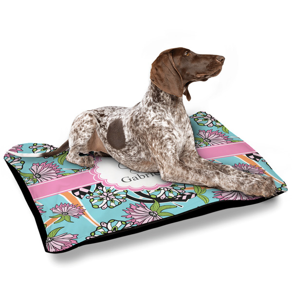 Summer Flowers Outdoor Dog Beds - Large - IN CONTEXT
