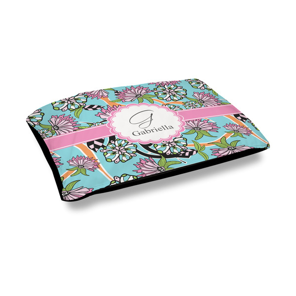 Custom Summer Flowers Outdoor Dog Bed - Medium (Personalized)