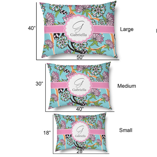 Summer Flowers Outdoor Dog Beds - SIZE CHART